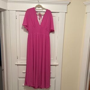 Japna Vibrant Pink Maxi Dress